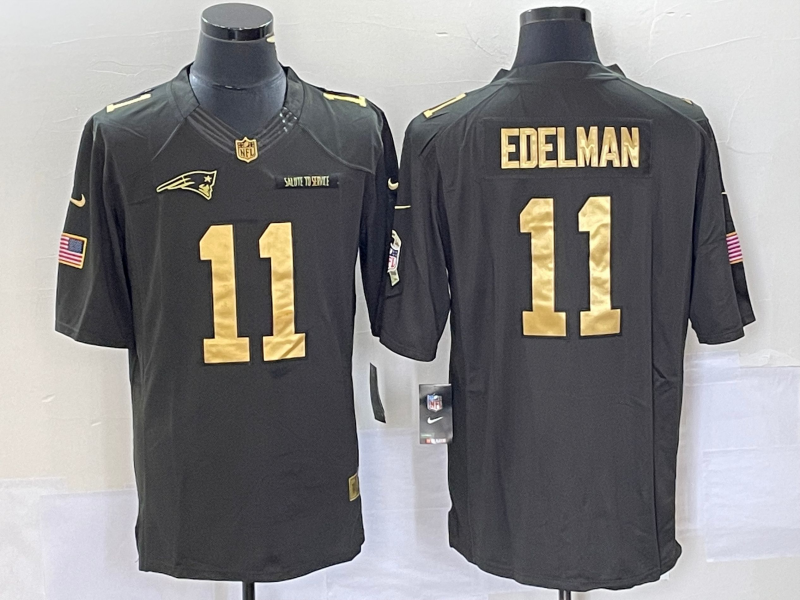 Men's New England Patriots Julian Edelman #11 Black Jersey